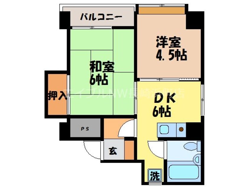 間取図 長崎市電１系統<長崎電気軌道>/大学病院駅 徒歩3分 2階 築31年