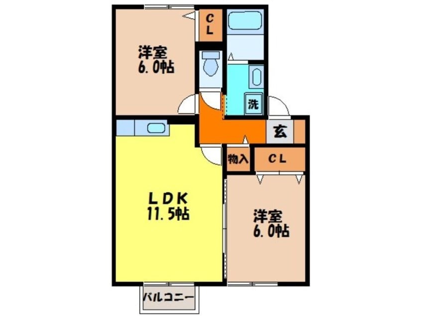 間取図 グリーンコート長与Ⅱ
