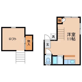 間取図 長崎市電１系統<長崎電気軌道>/若葉町駅 徒歩14分 2階 築34年