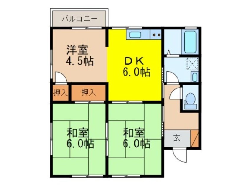 間取図 コーポ山下Ⅲ