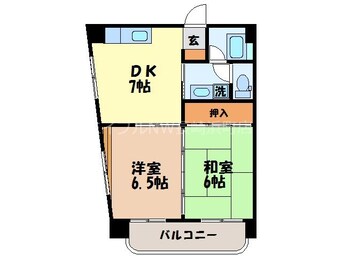 間取図 長崎市電１系統<長崎電気軌道>/昭和町通駅 徒歩8分 2階 築36年