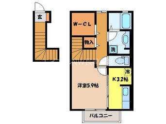 間取図 長崎市電３系統<長崎電気軌道>/諏訪神社駅 徒歩6分 2階 築11年