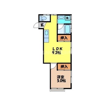 間取図 長崎本線/道ノ尾駅 徒歩31分 2階 築36年