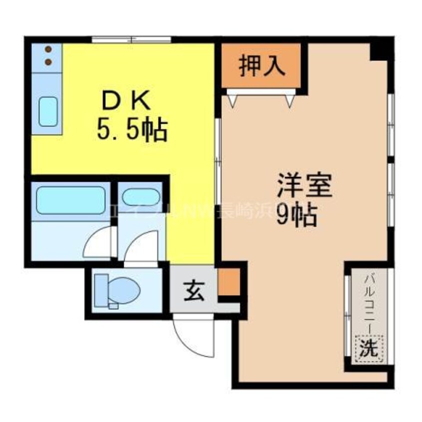 間取図 長崎バス/浦上駅前 3階 築44年