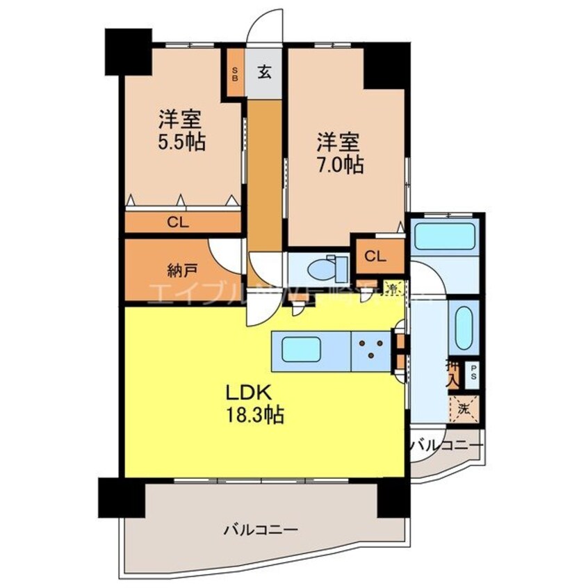 間取図 エイルマンション宝栄町