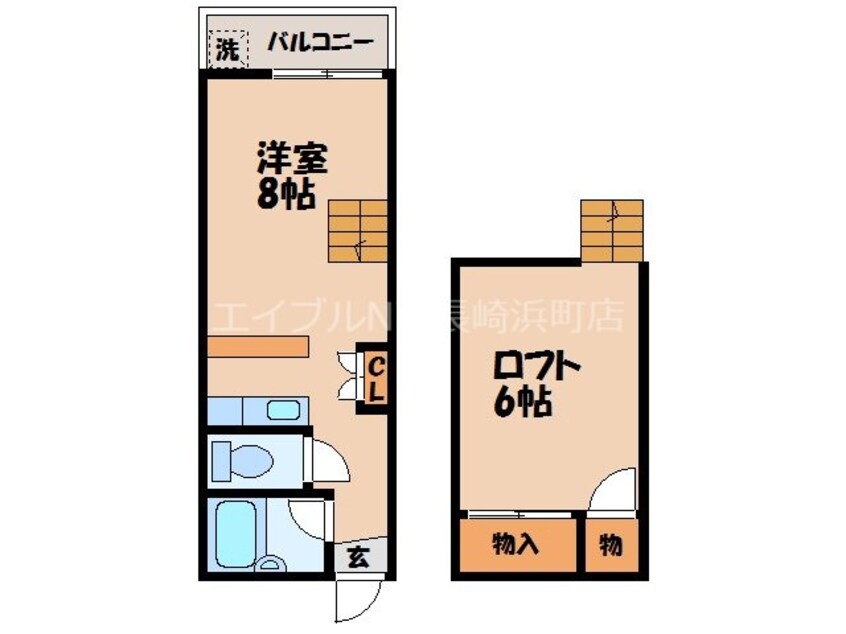 間取図 長崎市電１系統<長崎電気軌道>/大橋駅 徒歩15分 1階 築29年