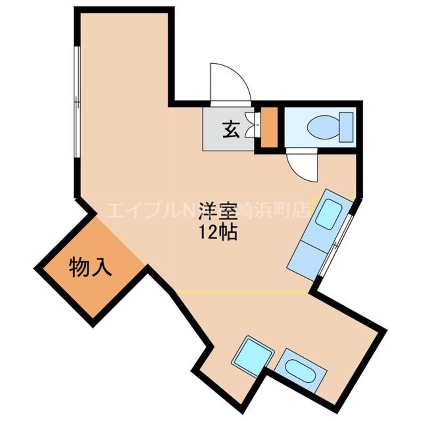 間取図 長崎市電４系統<長崎電気軌道>/めがね橋駅 徒歩6分 5階 築40年