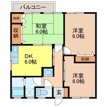 間取図 長崎本線/道ノ尾駅 バス9分長崎バス・左底下車:停歩9分 2階 築25年