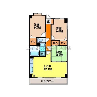 間取図 長崎本線/長与駅 徒歩3分 2階 築17年