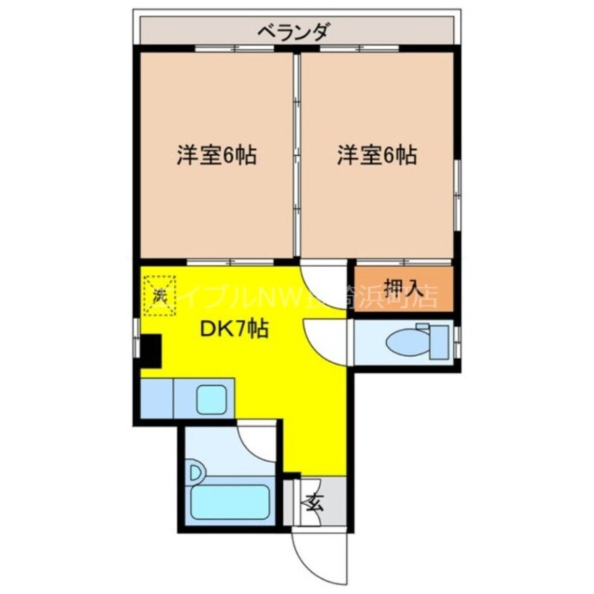 間取図 長崎市電１系統<長崎電気軌道>/宝町駅 徒歩3分 3階 築37年