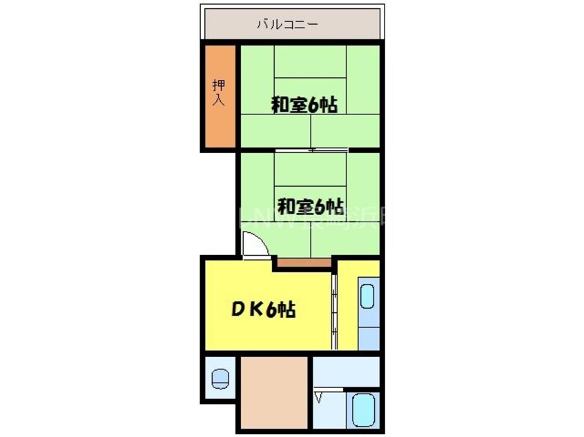 間取図 長崎本線/長崎駅 徒歩19分 2階 築41年