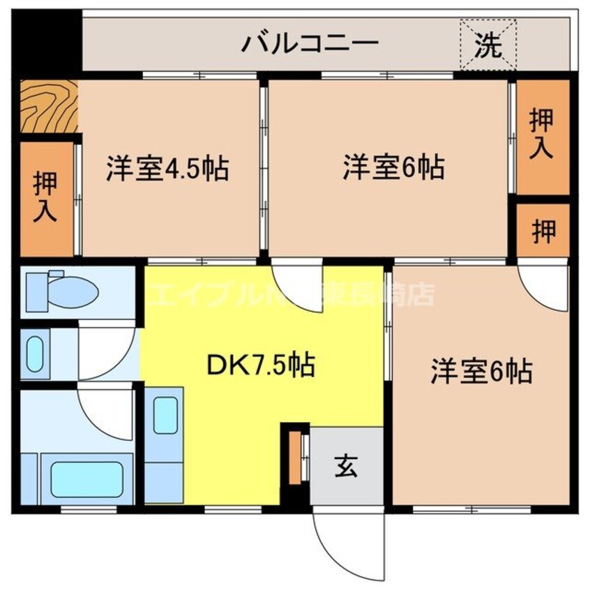 間取図 飽の浦マンション