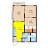 クレインハウスB棟 3DKの間取り