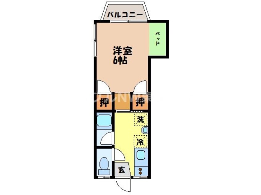 間取図 長崎市電５系統<長崎電気軌道>/石橋駅 徒歩2分 1階 築36年