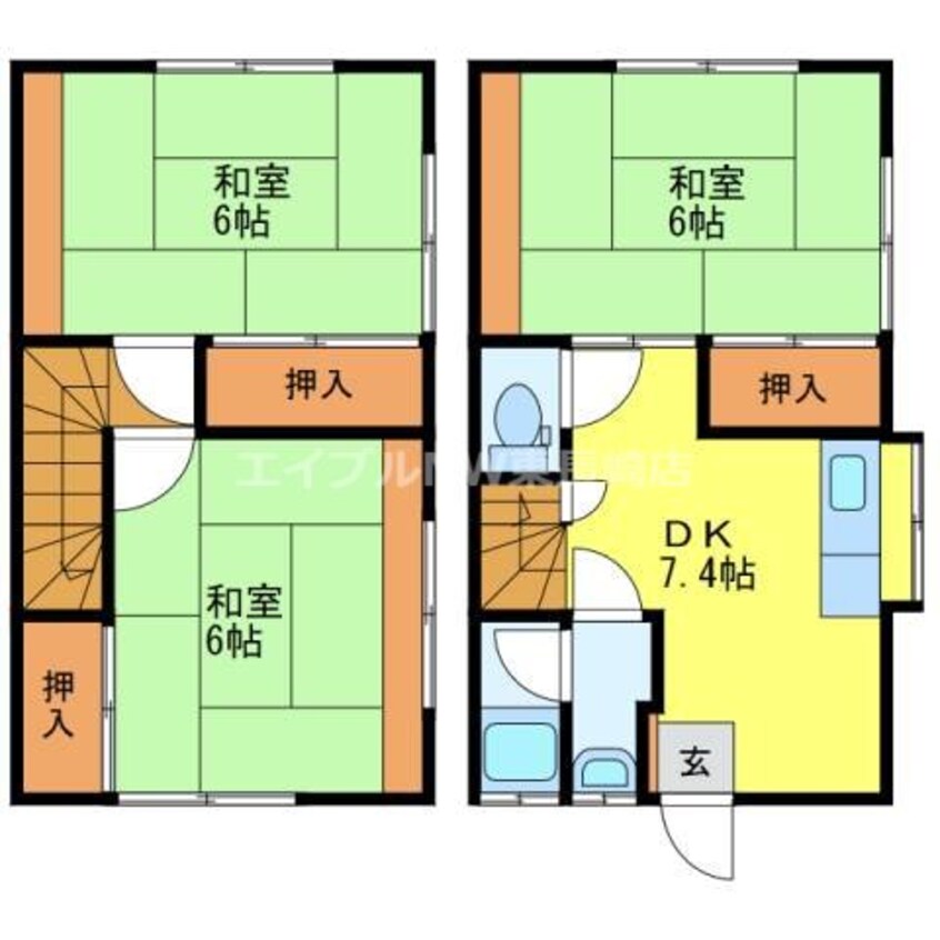 間取図 コーポ月津山 B棟