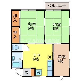 間取図 長崎市電３系統<長崎電気軌道>/桜町駅 徒歩11分 2階 築36年