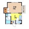 プチシーガル 1Kの間取り