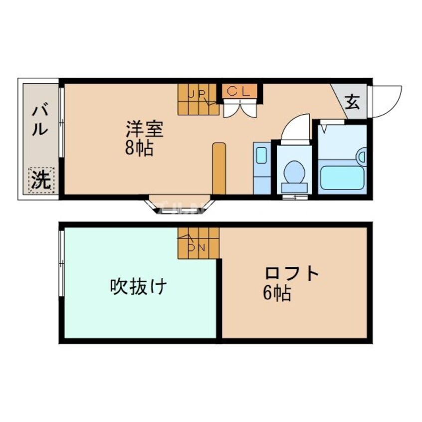 間取図 長崎市電１系統<長崎電気軌道>/長崎大学駅 徒歩7分 1階 築28年