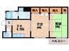 長崎市電１系統<長崎電気軌道>/宝町駅 徒歩7分 1階 築27年 2Kの間取り