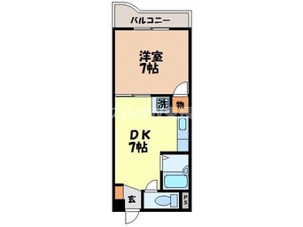 間取図 長崎市電１系統<長崎電気軌道>/若葉町駅 徒歩15分 2階 築35年