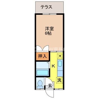 間取図 長崎市電１系統<長崎電気軌道>/岩屋橋駅 徒歩8分 1階 築36年