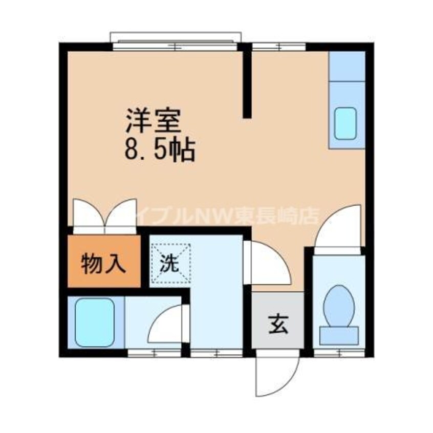 間取図 長崎市電１系統<長崎電気軌道>/長崎大学駅 徒歩11分 1階 築37年