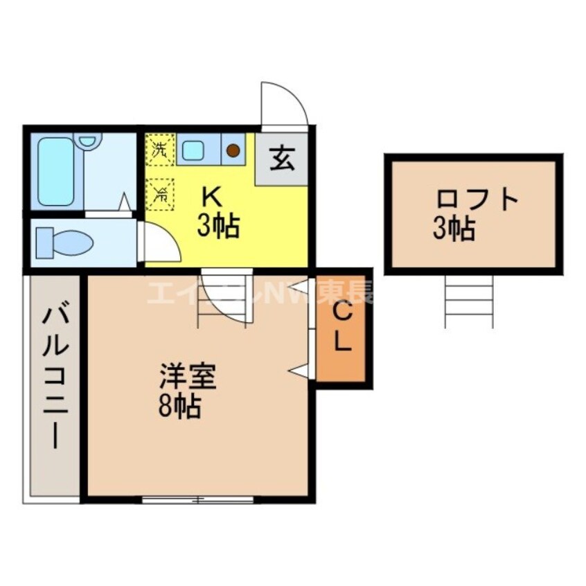 間取図 長崎本線/長与駅 徒歩11分 1階 築26年