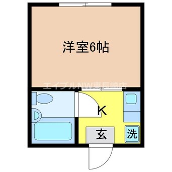 間取図 長崎市電１系統<長崎電気軌道>/大橋駅 徒歩4分 3階 築40年