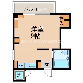 間取図 長崎市電１系統<長崎電気軌道>/浦上車庫駅 徒歩6分 2階 築35年