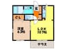サンパティック亀野 1LDKの間取り