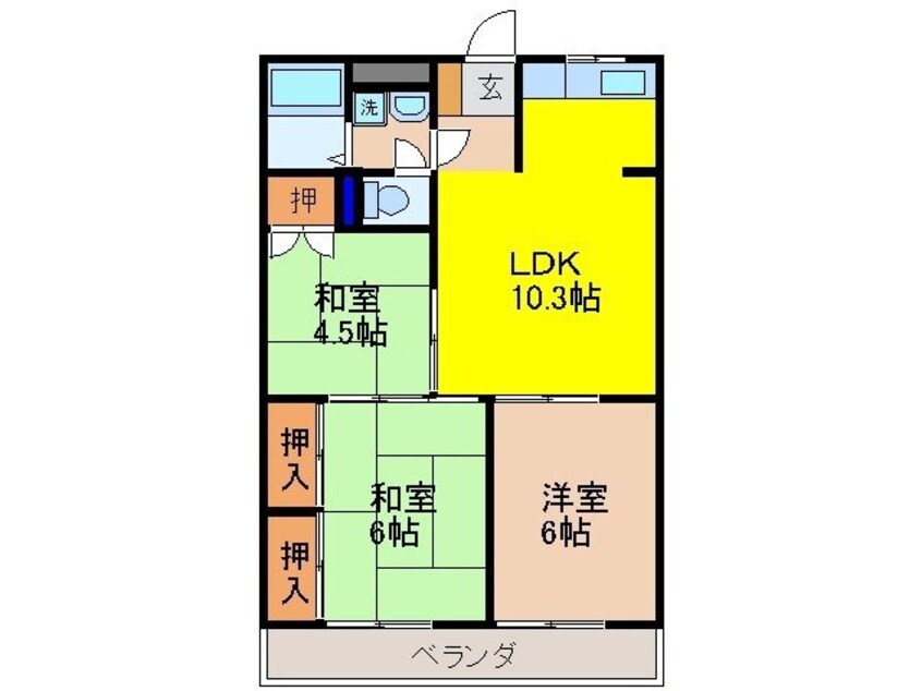 間取図 サンコーポくさのⅠ