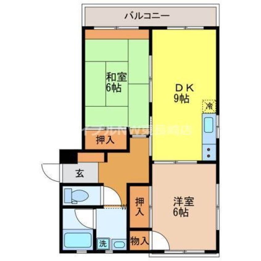 間取図 長崎市電３系統<長崎電気軌道>/諏訪神社駅 バス6分長崎経営バス・諏訪神社前下車:停歩1分 2階 築25年