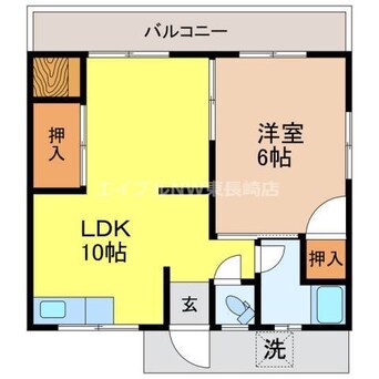 間取図 長崎市電５系統<長崎電気軌道>/石橋駅 徒歩21分 2階 築54年