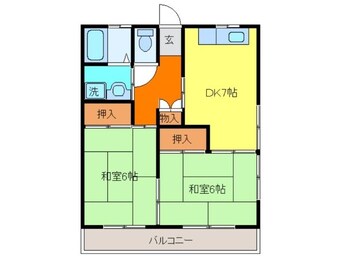 間取図 長崎本線/長与駅 徒歩9分 1階 築33年