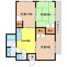 長崎市電５系統<長崎電気軌道>/石橋駅 徒歩40分 3階 築29年 3DKの間取り