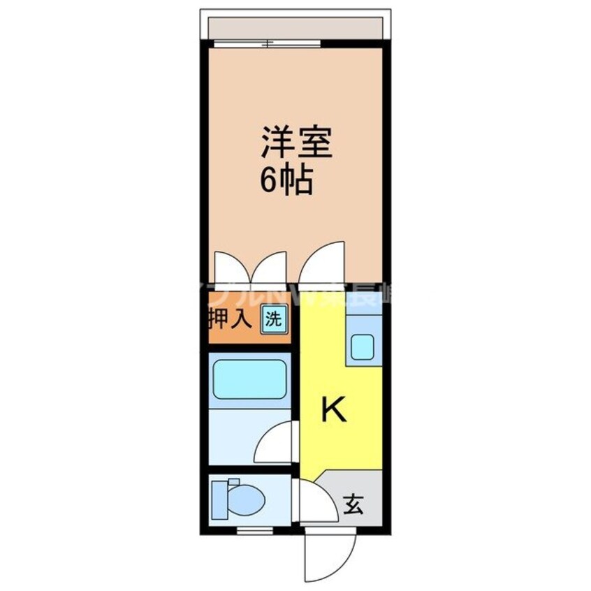 間取図 長崎市電３系統<長崎電気軌道>/諏訪神社駅 徒歩14分 1階 築36年