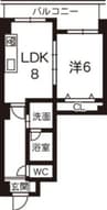 グランアズール浦上 1LDKの間取り