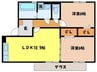 メルベーユ久良木 2LDKの間取り
