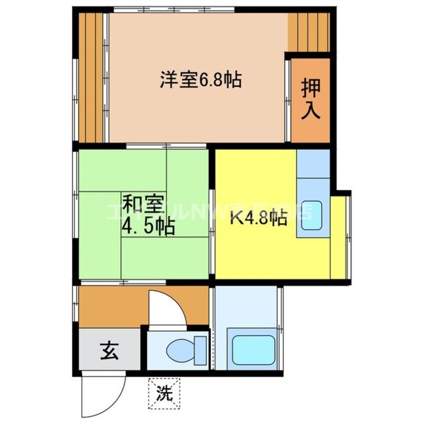 間取図 長崎市電１系統<長崎電気軌道>/崇福寺駅 徒歩19分 1階 築45年