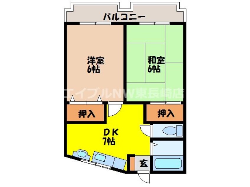 間取図 長崎市電３系統<長崎電気軌道>/諏訪神社駅 徒歩21分 3階 築30年