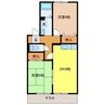コンフォートたらみ　Ｂ棟 2DKの間取り