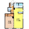 サンフラワー 1LDKの間取り
