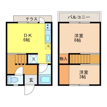 間取図 長崎本線/西浦上駅 徒歩18分 1階 築49年