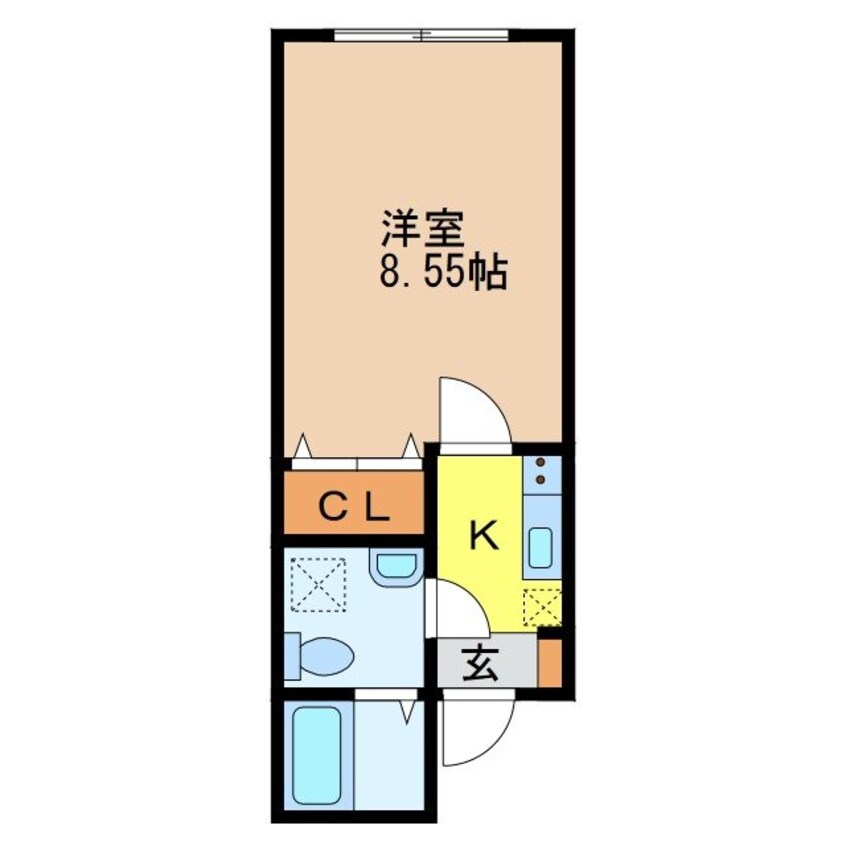 間取図 長崎市電５系統<長崎電気軌道>/メディカルセンター駅 徒歩8分 4階 築12年