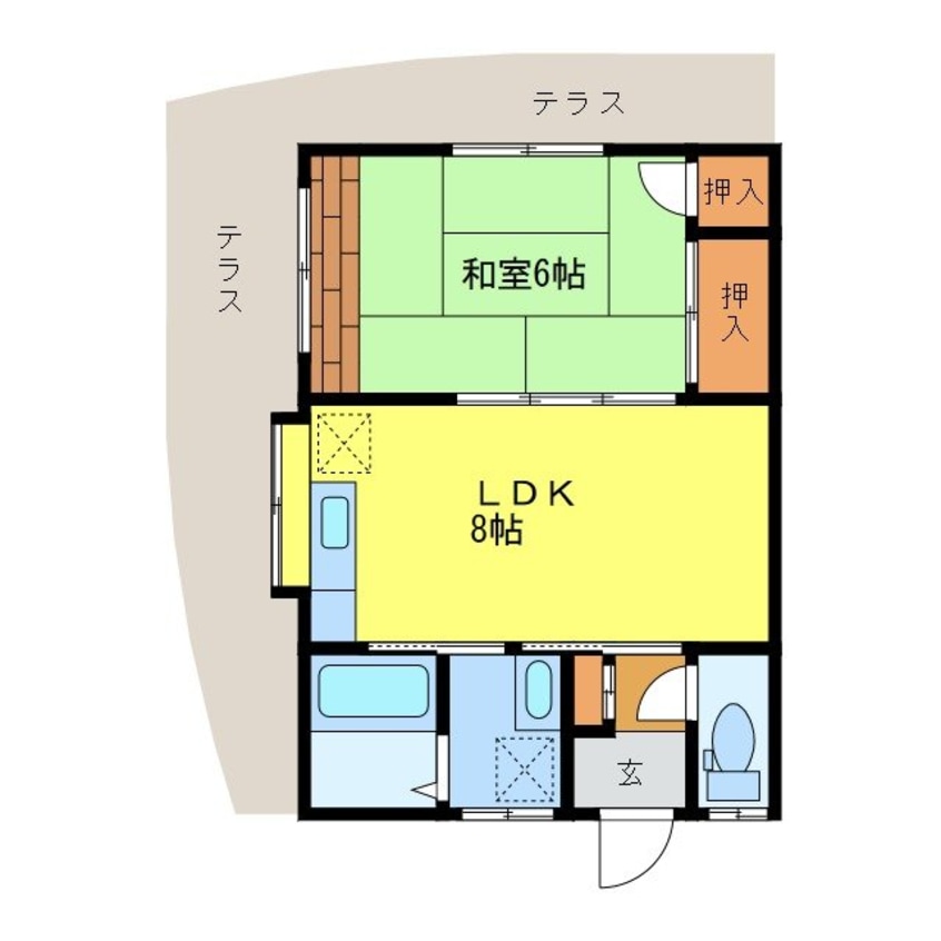 間取図 長崎市電５系統<長崎電気軌道>/石橋駅 徒歩50分 1階 築55年