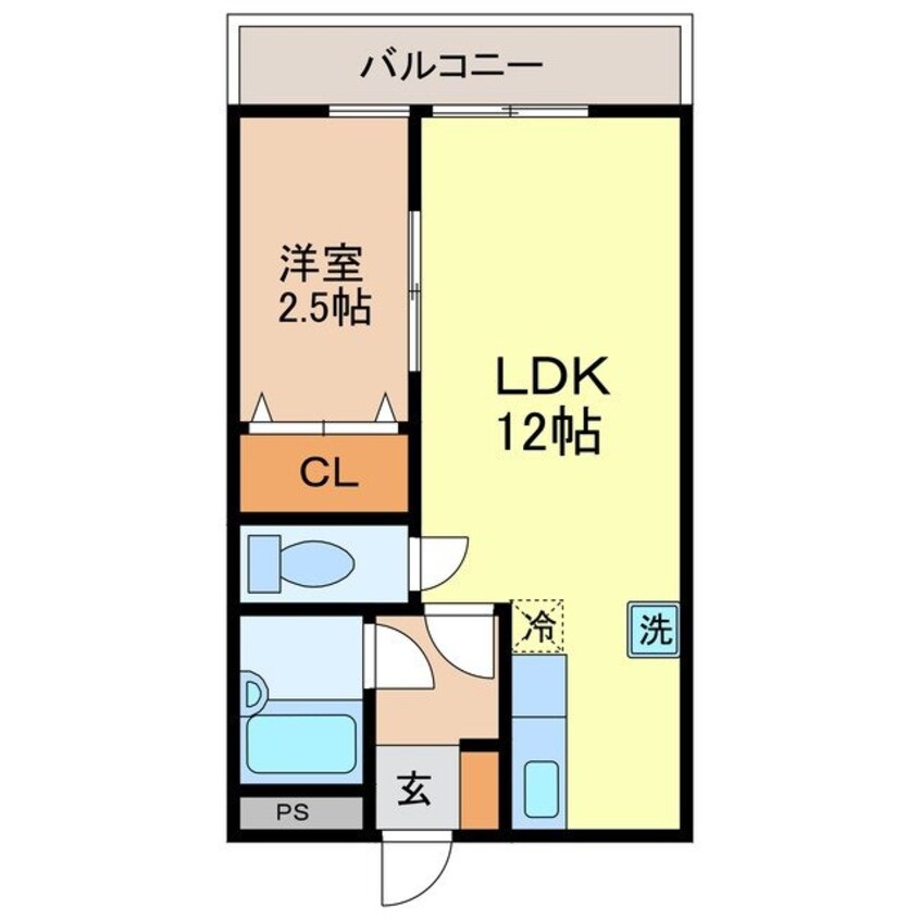 間取図 長崎市電１系統<長崎電気軌道>/昭和町通駅 徒歩3分 4階 築39年
