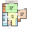 長崎市電１系統<長崎電気軌道>/昭和町通駅 徒歩3分 3階 築39年 2DKの間取り
