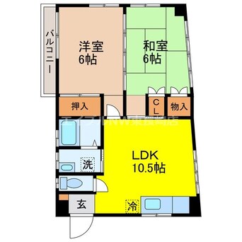 間取図 長崎市電１系統<長崎電気軌道>/平和公園駅 徒歩18分 2階 築40年