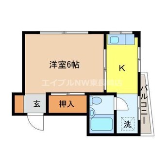 間取図 長崎市電５系統<長崎電気軌道>/石橋駅 徒歩8分 4階 築39年