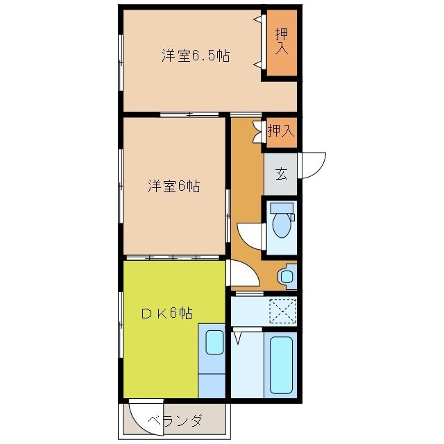 間取り図 長崎市電１系統<長崎電気軌道>/平和公園駅 徒歩15分 2階 築22年